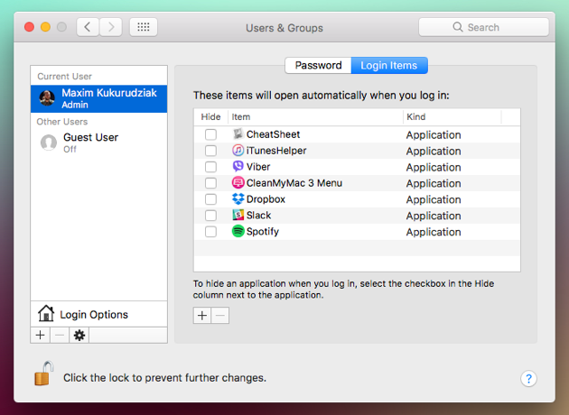 Mac turn off startup apps